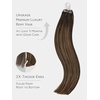 WENNALlFE Mini Flat Tip Hair Extensions Human Hair, 50g 60s 16 Inch Light Blonde Highlighted Golden Blonde Remy Hair K Tip Hair Extensions Seamless Keratin Extensions De Cabello(T-#2/6/2 Balayage Dark Brown Mixed Chestnut Brown)