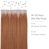 WENNALlFE Mini Flat Tip Hair Extensions Human Hair, 50g 60s 16 Inch Light Blonde Highlighted Golden Blonde Remy Hair K Tip Hair Extensions Seamless Keratin Extensions De Cabello(I-#330 Cinnamon Terra Copper)