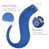 WENNALlFE Mini Flat Tip Hair Extensions Human Hair, 50g 60s 16 Inch Light Blonde Highlighted Golden Blonde Remy Hair K Tip Hair Extensions Seamless Keratin Extensions De Cabello(M-#Blue)