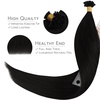 WENNALlFE Mini Flat Tip Hair Extensions Human Hair, 50g 60s 16 Inch Light Blonde Highlighted Golden Blonde Remy Hair K Tip Hair Extensions Seamless Keratin Extensions De Cabello(U-#1 Jet Black)