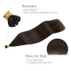WENNALlFE Mini Flat Tip Hair Extensions Human Hair, 50g 60s 16 Inch Light Blonde Highlighted Golden Blonde Remy Hair K Tip Hair Extensions Seamless Keratin Extensions De Cabello(I-#2A Light Dark Brown)