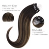 WENNALlFE Mini Flat Tip Hair Extensions Human Hair, 50g 60s 16 Inch Light Blonde Highlighted Golden Blonde Remy Hair K Tip Hair Extensions Seamless Keratin Extensions De Cabello(M-#2/6/2 Balayage Dark Brown Mixed Chestnut Brown)