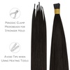 WENNALlFE Mini Flat Tip Hair Extensions Human Hair, 50g 60s 16 Inch Light Blonde Highlighted Golden Blonde Remy Hair K Tip Hair Extensions Seamless Keratin Extensions De Cabello(I-#2 Dark Brown)