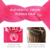 WENNALlFE Mini Flat Tip Hair Extensions Human Hair, 50g 60s 16 Inch Light Blonde Highlighted Golden Blonde Remy Hair K Tip Hair Extensions Seamless Keratin Extensions De Cabello(M-#Hot Pink)