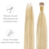 WENNALlFE Mini Flat Tip Hair Extensions Human Hair, 50g 60s 16 Inch Light Blonde Highlighted Golden Blonde Remy Hair K Tip Hair Extensions Seamless Keratin Extensions De Cabello(I-#16/22 Light Blonde Highlighted Golden Blonde)