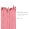 WENNALlFE Mini Flat Tip Hair Extensions Human Hair, 50g 60s 16 Inch Light Blonde Highlighted Golden Blonde Remy Hair K Tip Hair Extensions Seamless Keratin Extensions De Cabello(M-#Peach Pink)