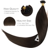 WENNALlFE Mini Flat Tip Hair Extensions Human Hair, 50g 60s 16 Inch Light Blonde Highlighted Golden Blonde Remy Hair K Tip Hair Extensions Seamless Keratin Extensions De Cabello(U-#2A Light Dark Brown)