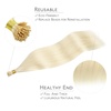WENNALlFE Mini Flat Tip Hair Extensions Human Hair, 50g 60s 16 Inch Light Blonde Highlighted Golden Blonde Remy Hair K Tip Hair Extensions Seamless Keratin Extensions De Cabello(I-#60A Platinum Blonde)