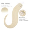 WENNALlFE Mini Flat Tip Hair Extensions Human Hair, 50g 60s 16 Inch Light Blonde Highlighted Golden Blonde Remy Hair K Tip Hair Extensions Seamless Keratin Extensions De Cabello(M-#60A Platinum Blonde)