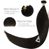 WENNALlFE Mini Flat Tip Hair Extensions Human Hair, 50g 60s 16 Inch Light Blonde Highlighted Golden Blonde Remy Hair K Tip Hair Extensions Seamless Keratin Extensions De Cabello(U-#2 Dark Brown)