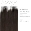 WENNALlFE Mini Flat Tip Hair Extensions Human Hair, 50g 60s 16 Inch Light Blonde Highlighted Golden Blonde Remy Hair K Tip Hair Extensions Seamless Keratin Extensions De Cabello(I-#2A Light Dark Brown)