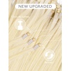 WENNALlFE Mini Flat Tip Hair Extensions Human Hair, 50g 60s 16 Inch Light Blonde Highlighted Golden Blonde Remy Hair K Tip Hair Extensions Seamless Keratin Extensions De Cabello(T-#60A Platinum Blonde)
