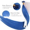 WENNALlFE Mini Flat Tip Hair Extensions Human Hair, 50g 60s 16 Inch Light Blonde Highlighted Golden Blonde Remy Hair K Tip Hair Extensions Seamless Keratin Extensions De Cabello(U-#Blue)