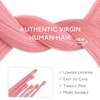 WENNALlFE Mini Flat Tip Hair Extensions Human Hair, 50g 60s 16 Inch Light Blonde Highlighted Golden Blonde Remy Hair K Tip Hair Extensions Seamless Keratin Extensions De Cabello(U-#Peach Pink)