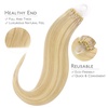WENNALlFE Mini Flat Tip Hair Extensions Human Hair, 50g 60s 16 Inch Light Blonde Highlighted Golden Blonde Remy Hair K Tip Hair Extensions Seamless Keratin Extensions De Cabello(M-#16/22 Light Blonde Highlighted Golden Blonde)