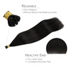 WENNALlFE Mini Flat Tip Hair Extensions Human Hair, 50g 60s 16 Inch Light Blonde Highlighted Golden Blonde Remy Hair K Tip Hair Extensions Seamless Keratin Extensions De Cabello(I-#1B Natural Black)