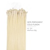 WENNALlFE Mini Flat Tip Hair Extensions Human Hair, 50g 60s 16 Inch Light Blonde Highlighted Golden Blonde Remy Hair K Tip Hair Extensions Seamless Keratin Extensions De Cabello(T-#60A Platinum Blonde)