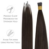 WENNALlFE Mini Flat Tip Hair Extensions Human Hair, 50g 60s 16 Inch Light Blonde Highlighted Golden Blonde Remy Hair K Tip Hair Extensions Seamless Keratin Extensions De Cabello(I-#2A Light Dark Brown)