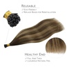 WENNALlFE Mini Flat Tip Hair Extensions Human Hair, 50g 60s 16 Inch Light Blonde Highlighted Golden Blonde Remy Hair K Tip Hair Extensions Seamless Keratin Extensions De Cabello(I-#4/27/4 Balayage Chocolate Brown to Caramel Blonde)