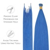 WENNALlFE Mini Flat Tip Hair Extensions Human Hair, 50g 60s 16 Inch Light Blonde Highlighted Golden Blonde Remy Hair K Tip Hair Extensions Seamless Keratin Extensions De Cabello(I-#Blue)