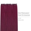 WENNALlFE Mini Flat Tip Hair Extensions Human Hair, 50g 60s 16 Inch Light Blonde Highlighted Golden Blonde Remy Hair K Tip Hair Extensions Seamless Keratin Extensions De Cabello(U-#530 Light Burgundy)