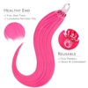 WENNALlFE Mini Flat Tip Hair Extensions Human Hair, 50g 60s 16 Inch Light Blonde Highlighted Golden Blonde Remy Hair K Tip Hair Extensions Seamless Keratin Extensions De Cabello(M-#Hot Pink)