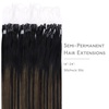 WENNALlFE Mini Flat Tip Hair Extensions Human Hair, 50g 60s 16 Inch Light Blonde Highlighted Golden Blonde Remy Hair K Tip Hair Extensions Seamless Keratin Extensions De Cabello(M-#1B/6/1B Balayage Natural Black to Chestnut Brown)