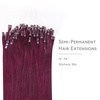 WENNALlFE Mini Flat Tip Hair Extensions Human Hair, 50g 60s 16 Inch Light Blonde Highlighted Golden Blonde Remy Hair K Tip Hair Extensions Seamless Keratin Extensions De Cabello(M-#530 Light Burgundy)
