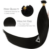 WENNALlFE Mini Flat Tip Hair Extensions Human Hair, 50g 60s 16 Inch Light Blonde Highlighted Golden Blonde Remy Hair K Tip Hair Extensions Seamless Keratin Extensions De Cabello(U-#1B Natural Black)