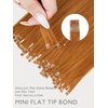 WENNALlFE Mini Flat Tip Hair Extensions Human Hair, 50g 60s 16 Inch Light Blonde Highlighted Golden Blonde Remy Hair K Tip Hair Extensions Seamless Keratin Extensions De Cabello(F-#30 Auburn Ginger)
