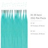 WENNALlFE Mini Flat Tip Hair Extensions Human Hair, 50g 60s 16 Inch Light Blonde Highlighted Golden Blonde Remy Hair K Tip Hair Extensions Seamless Keratin Extensions De Cabello(I-#Teal Green)