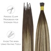 WENNALlFE Mini Flat Tip Hair Extensions Human Hair, 50g 60s 16 Inch Light Blonde Highlighted Golden Blonde Remy Hair K Tip Hair Extensions Seamless Keratin Extensions De Cabello(I-#4/26/4 Balayage Chocolate Brown to Honey Blonde)