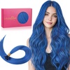 WENNALlFE Mini Flat Tip Hair Extensions Human Hair, 50g 60s 16 Inch Light Blonde Highlighted Golden Blonde Remy Hair K Tip Hair Extensions Seamless Keratin Extensions De Cabello(U-#Blue)